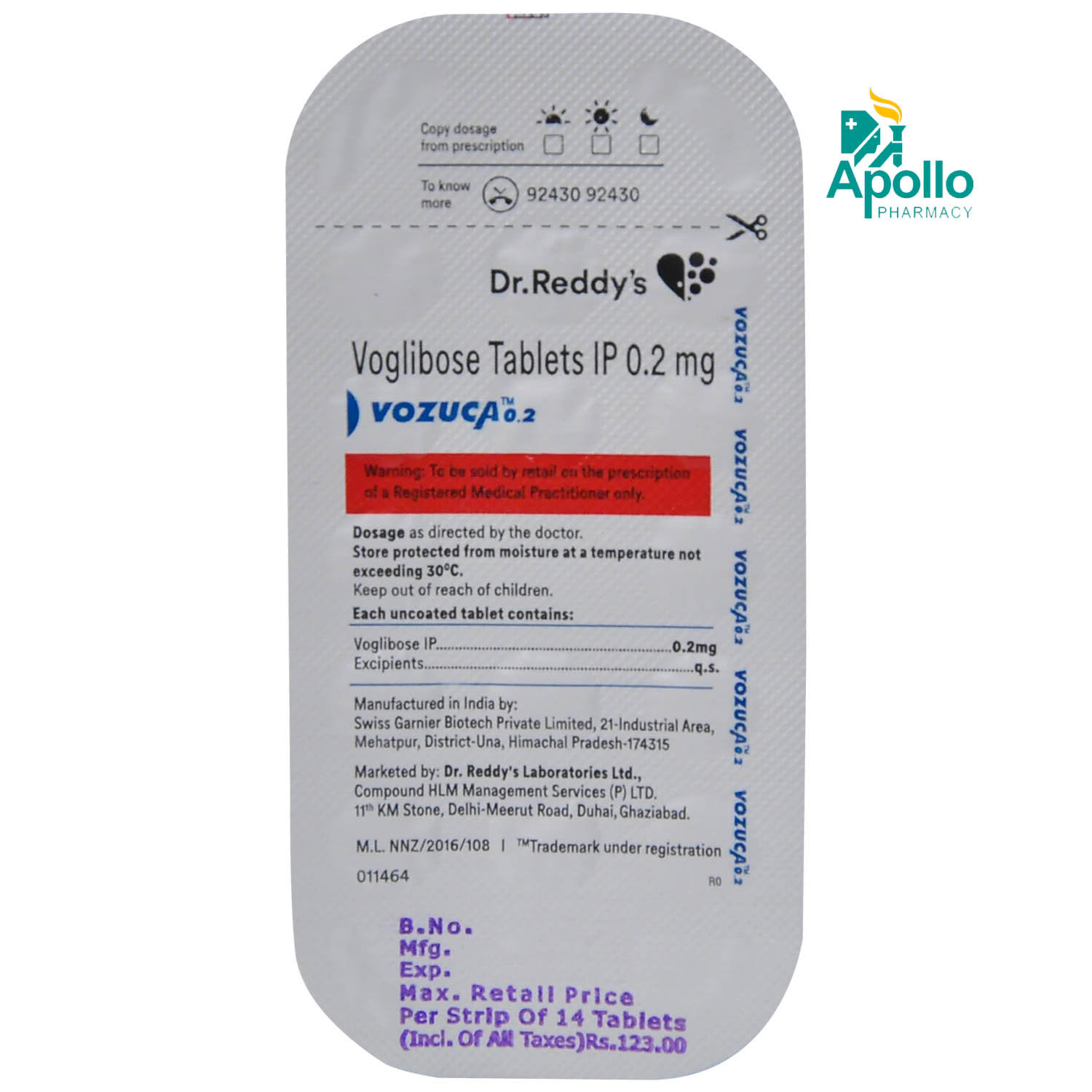 Vozuca-M 0.2 Tablet 15's, Pack of 14 TABLETS Vozuca-M 0.2 Tablet 15's, Pack of 14 TABLETS