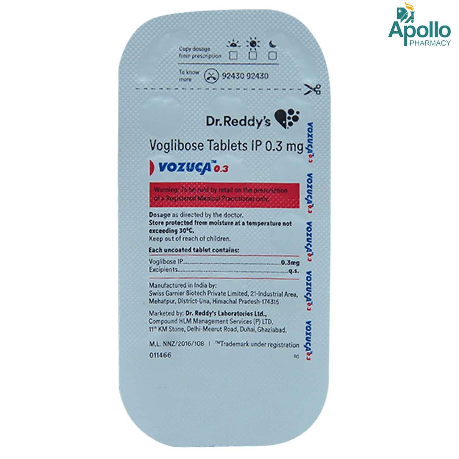 Vozuca 0.3 Tablet 14's, Pack of 14 TABLETS Vozuca 0.3 Tablet 14's, Pack of 14 TABLETS