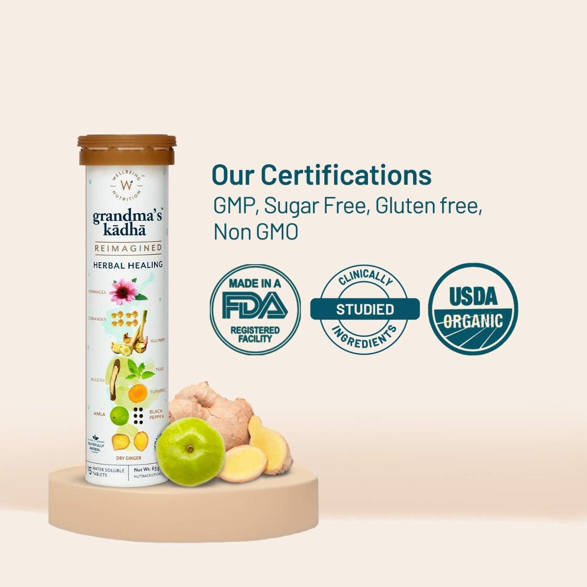 Wellbeing Nutrition Grandma's Kadha, 15 Tablets, Pack of 1 Wellbeing Nutrition Grandma's Kadha, 15 Tablets, Pack of 1