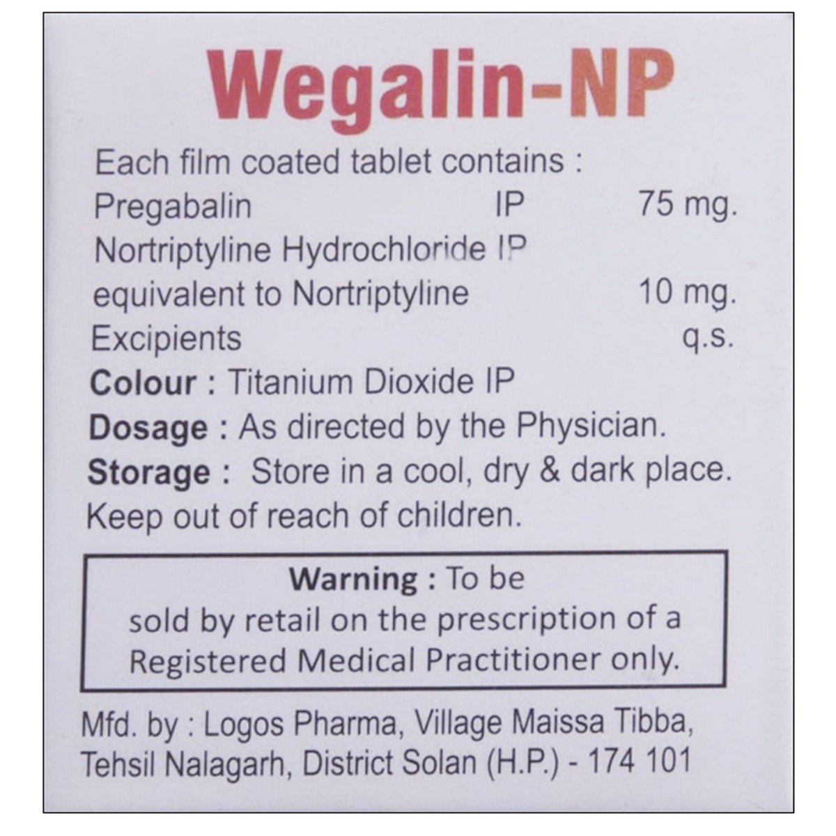 Wegalin-NP Tablet 10's, Pack of 10 Wegalin-NP Tablet 10's, Pack of 10