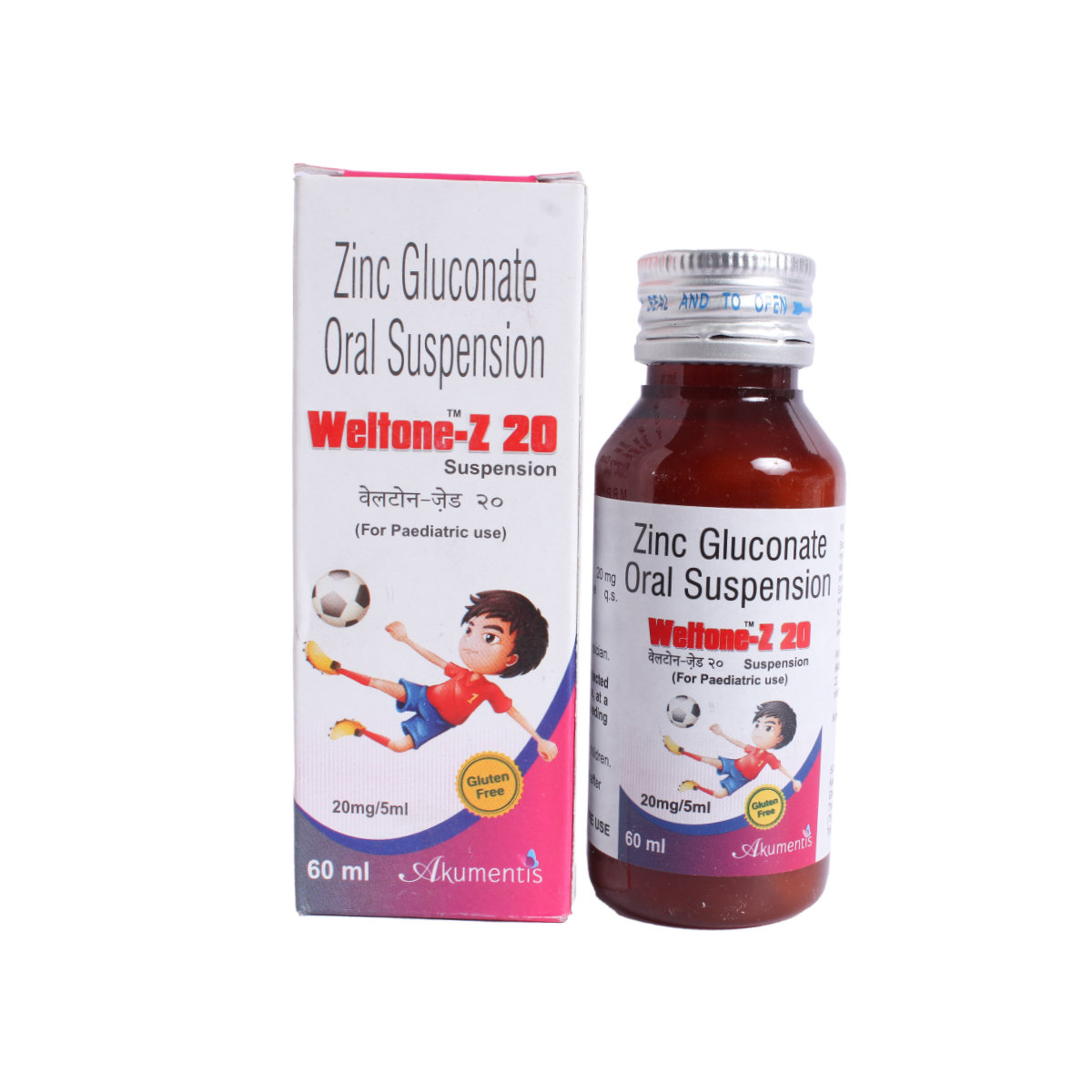 Weltone-Z 20 mg Suspension 60 ml, Pack of 1 LIQUID Weltone-Z 20 mg Suspension 60 ml, Pack of 1 LIQUID