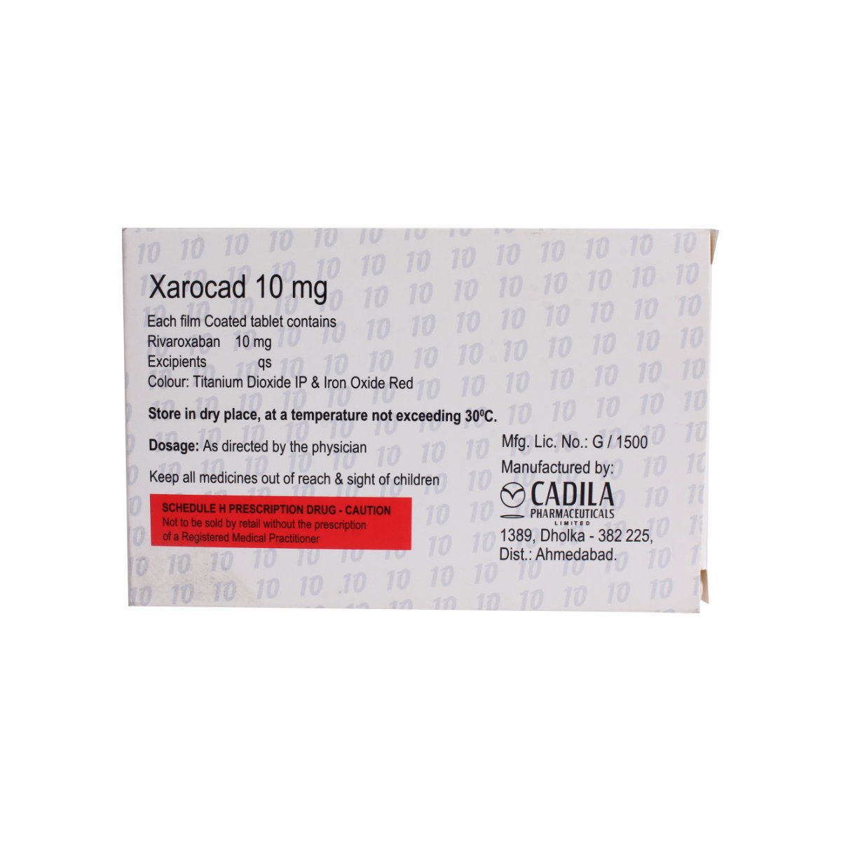 Xarocad 10 Tablet 7's, Pack of 7 TABLETS Xarocad 10 Tablet 7's, Pack of 7 TABLETS