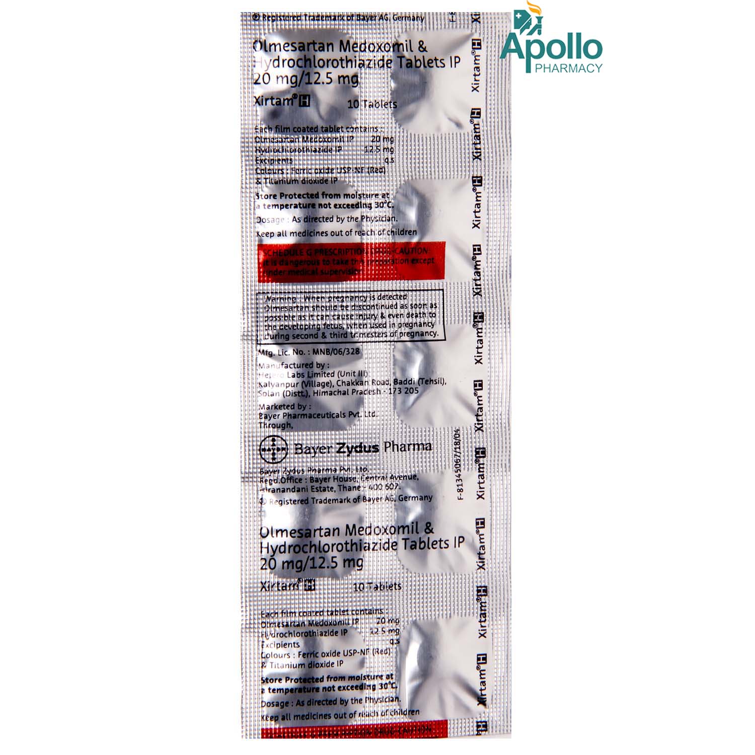 Xirtam H Tablet 10's, Pack of 10 TABLETS Xirtam H Tablet 10's, Pack of 10 TABLETS