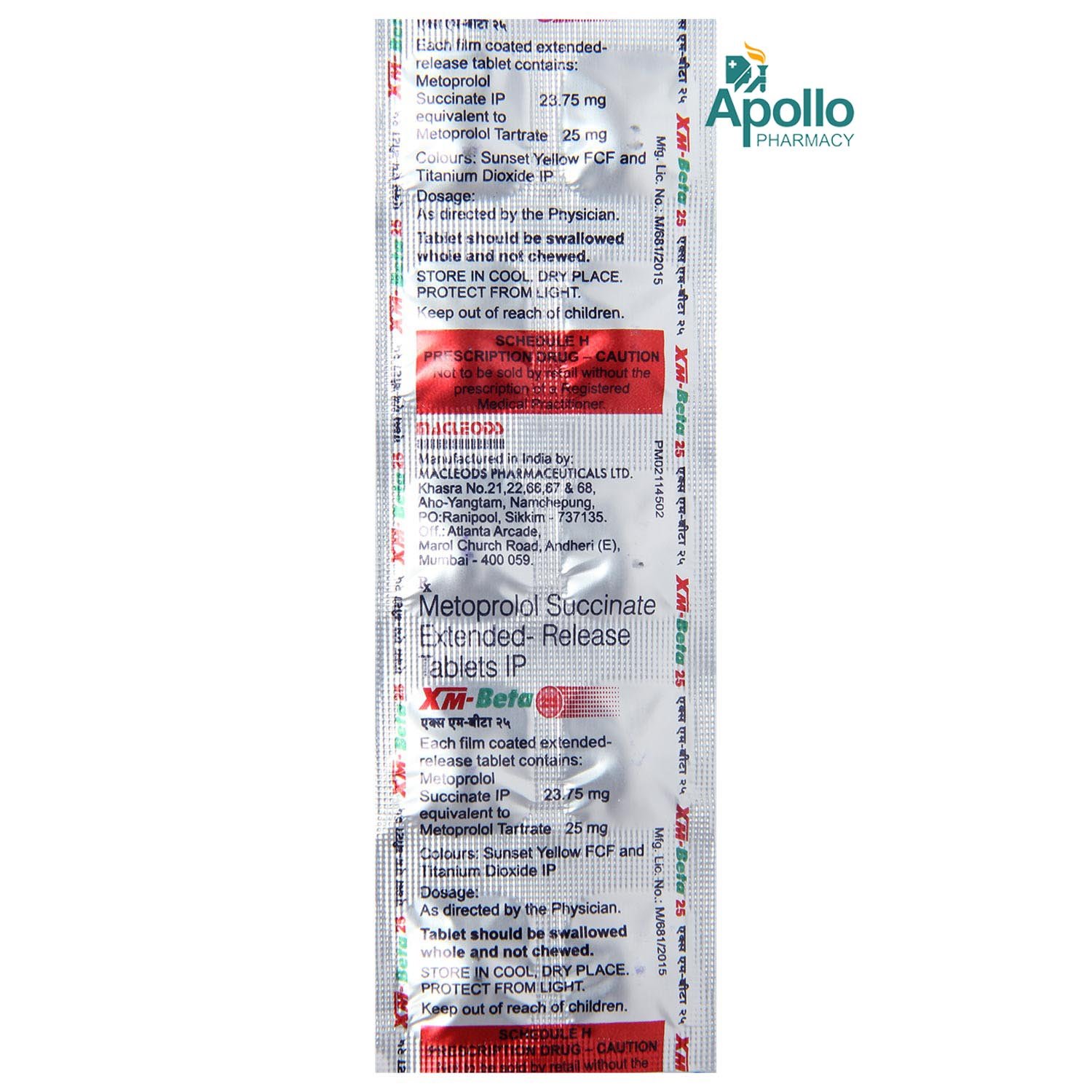 XM-Beta 25 Tablet 10's, Pack of 10 TABLETS XM-Beta 25 Tablet 10's, Pack of 10 TABLETS