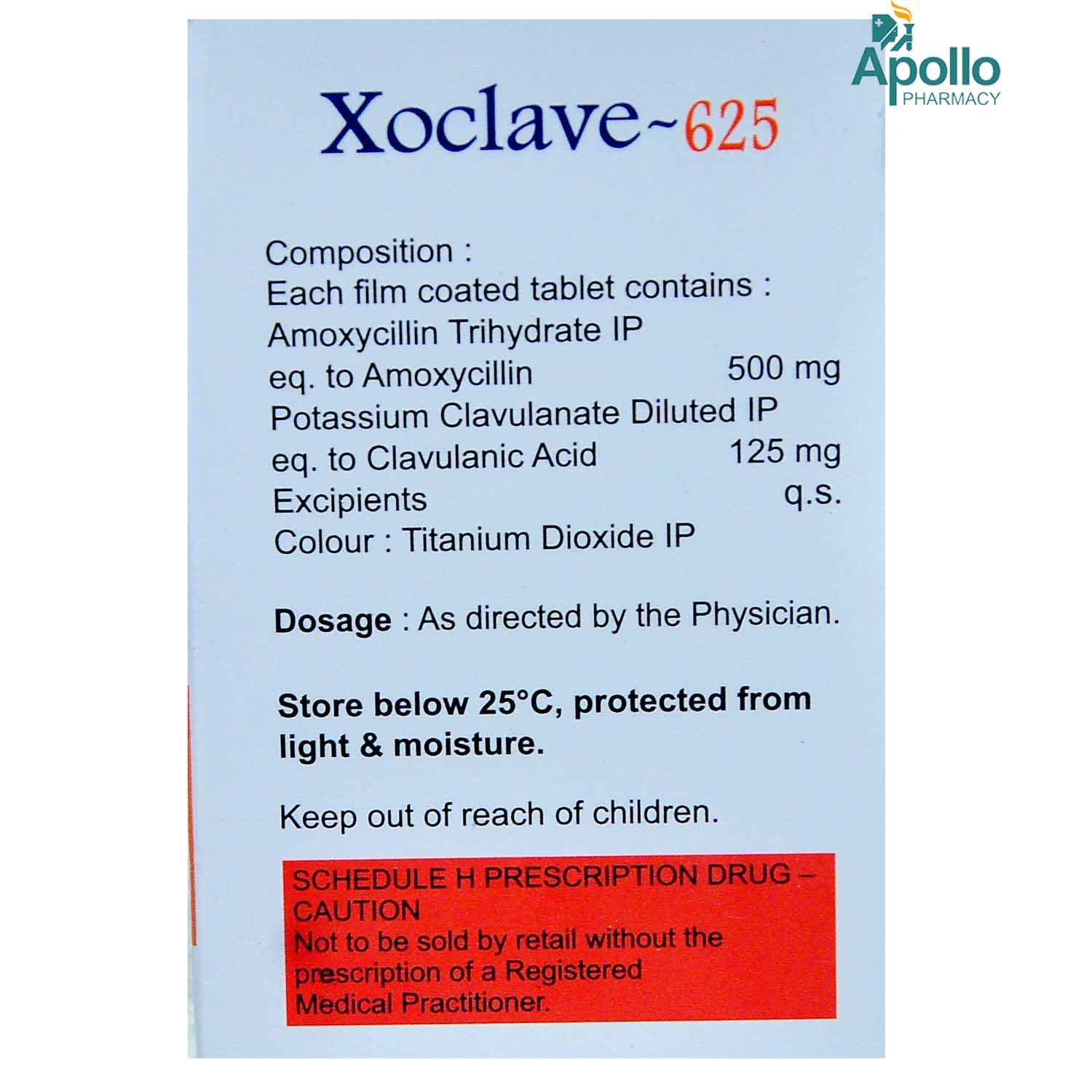 Xoclave 625 Tablet 10's, Pack of 10 TABLETS Xoclave 625 Tablet 10's, Pack of 10 TABLETS