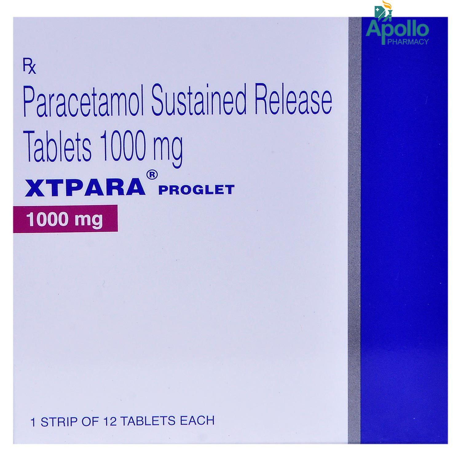 Xtpara Proglet 1000 Tablet 12's, Pack of 12 TABLETS Xtpara Proglet 1000 Tablet 12's, Pack of 12 TABLETS