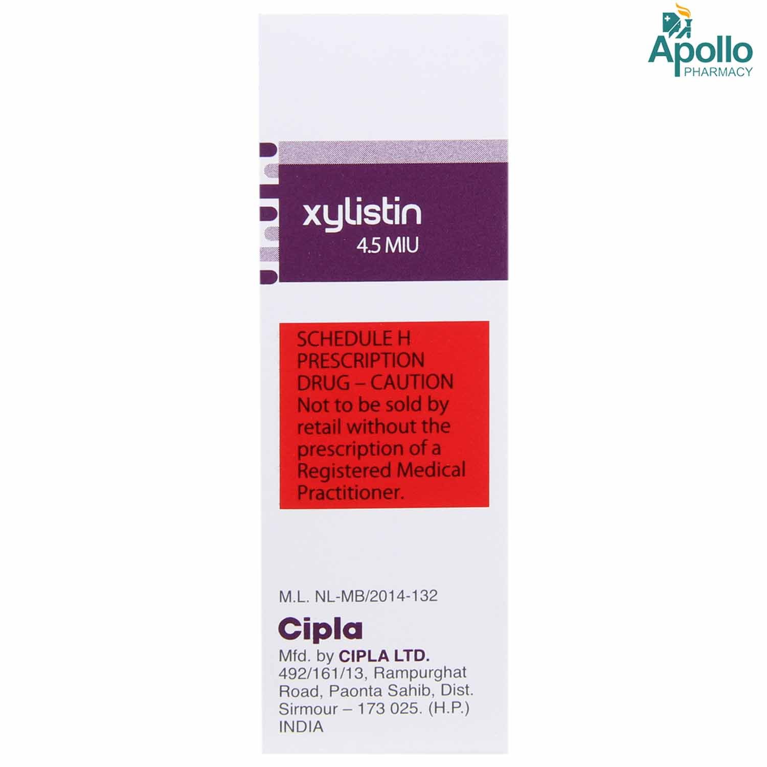 XYLISTIN 4.5MIU INJECTION, Pack of 1 Injection XYLISTIN 4.5MIU INJECTION, Pack of 1 Injection