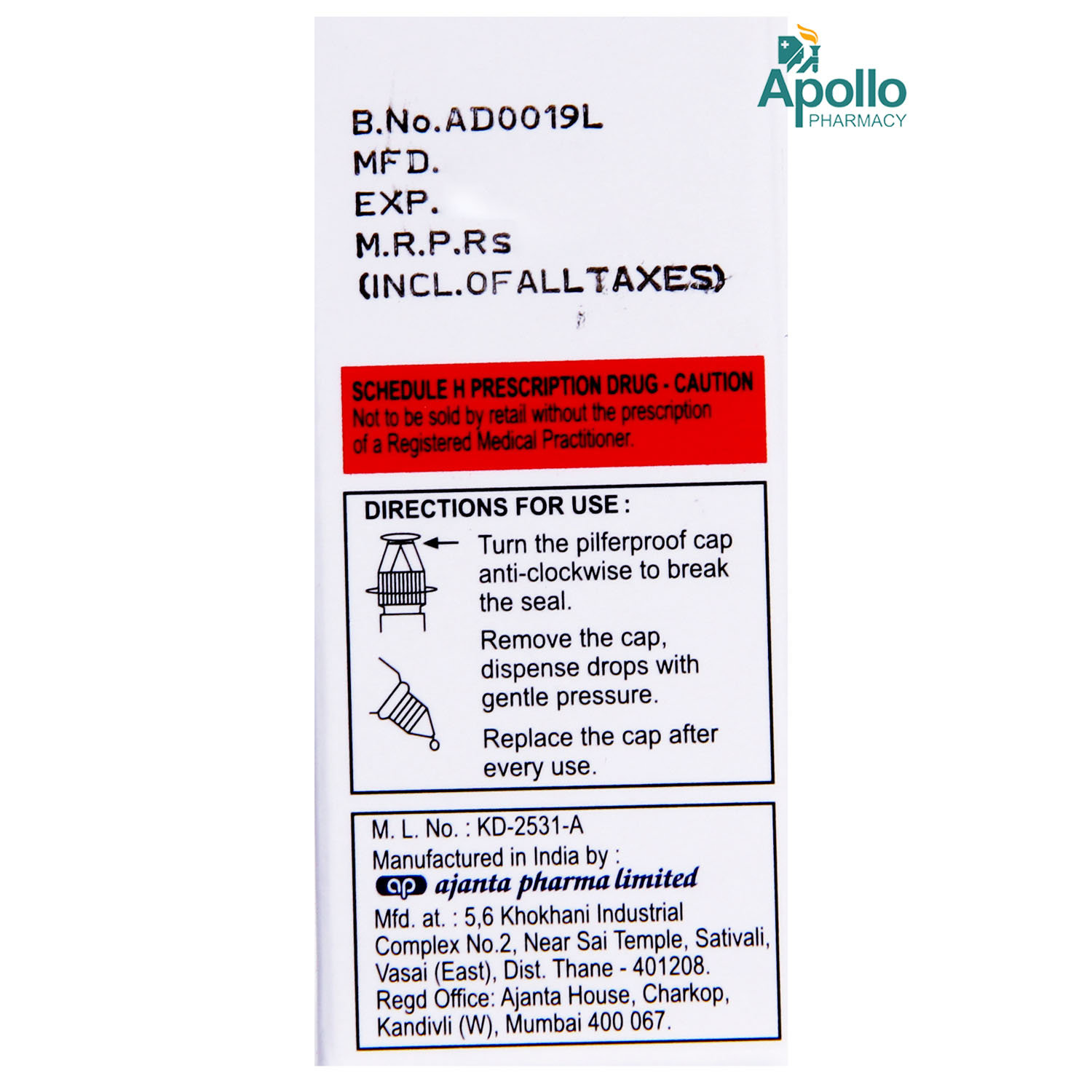 Zaha Eye Drops 3 ml, Pack of 1 Eye Drops Zaha Eye Drops 3 ml, Pack of 1 Eye Drops