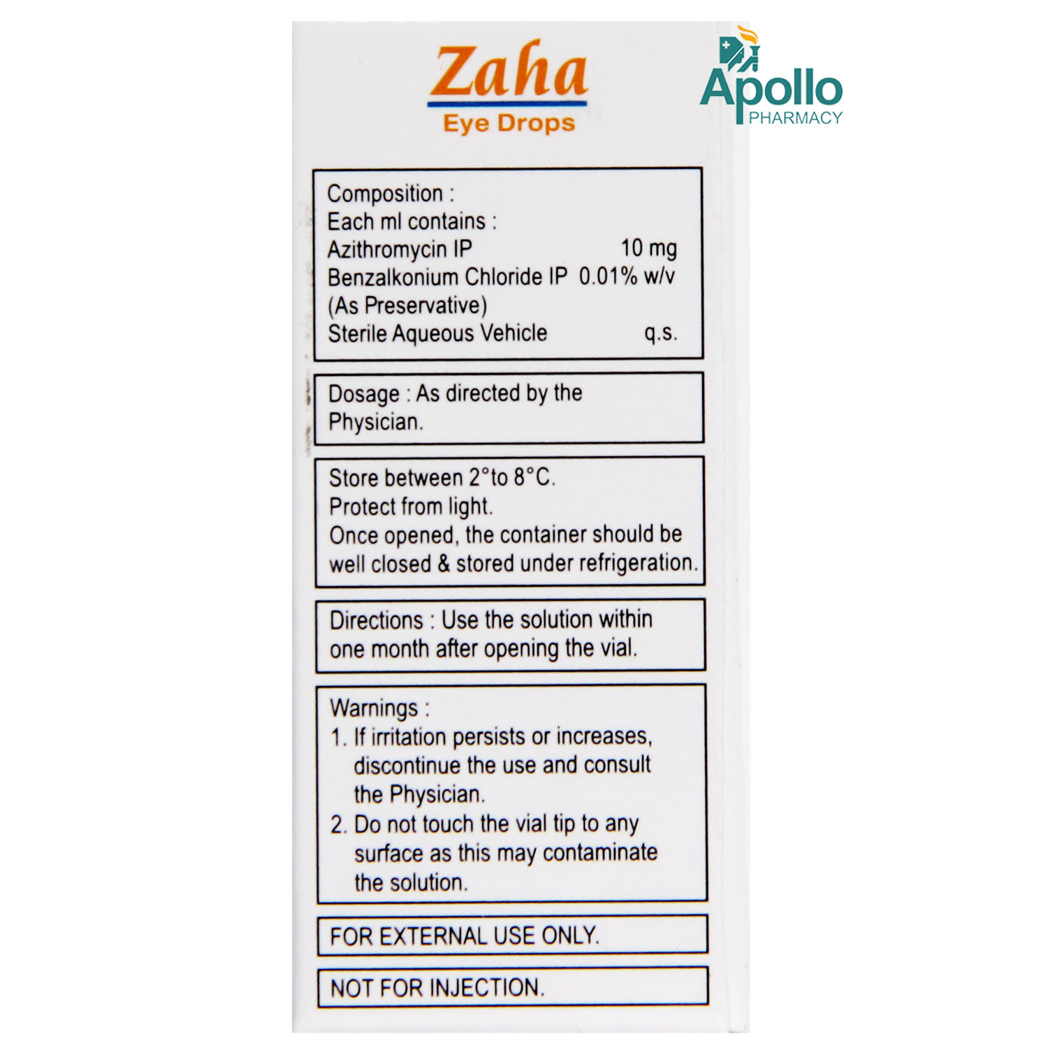 Zaha Eye Drops 3 ml, Pack of 1 Eye Drops Zaha Eye Drops 3 ml, Pack of 1 Eye Drops
