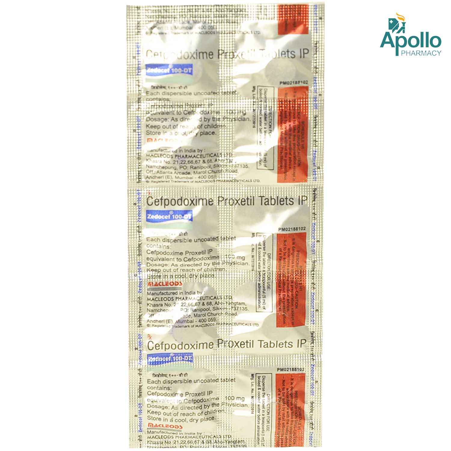 Zedocef Dt 100 mg Tablet 10's, Pack of 10 TABLETS Zedocef Dt 100 mg Tablet 10's, Pack of 10 TABLETS