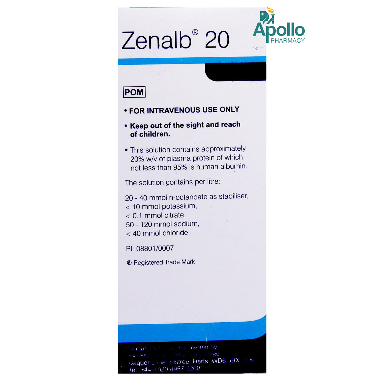 ZENALB 20% 100 ML INJECTION, Pack of 1 INJECTION ZENALB 20% 100 ML INJECTION, Pack of 1 INJECTION