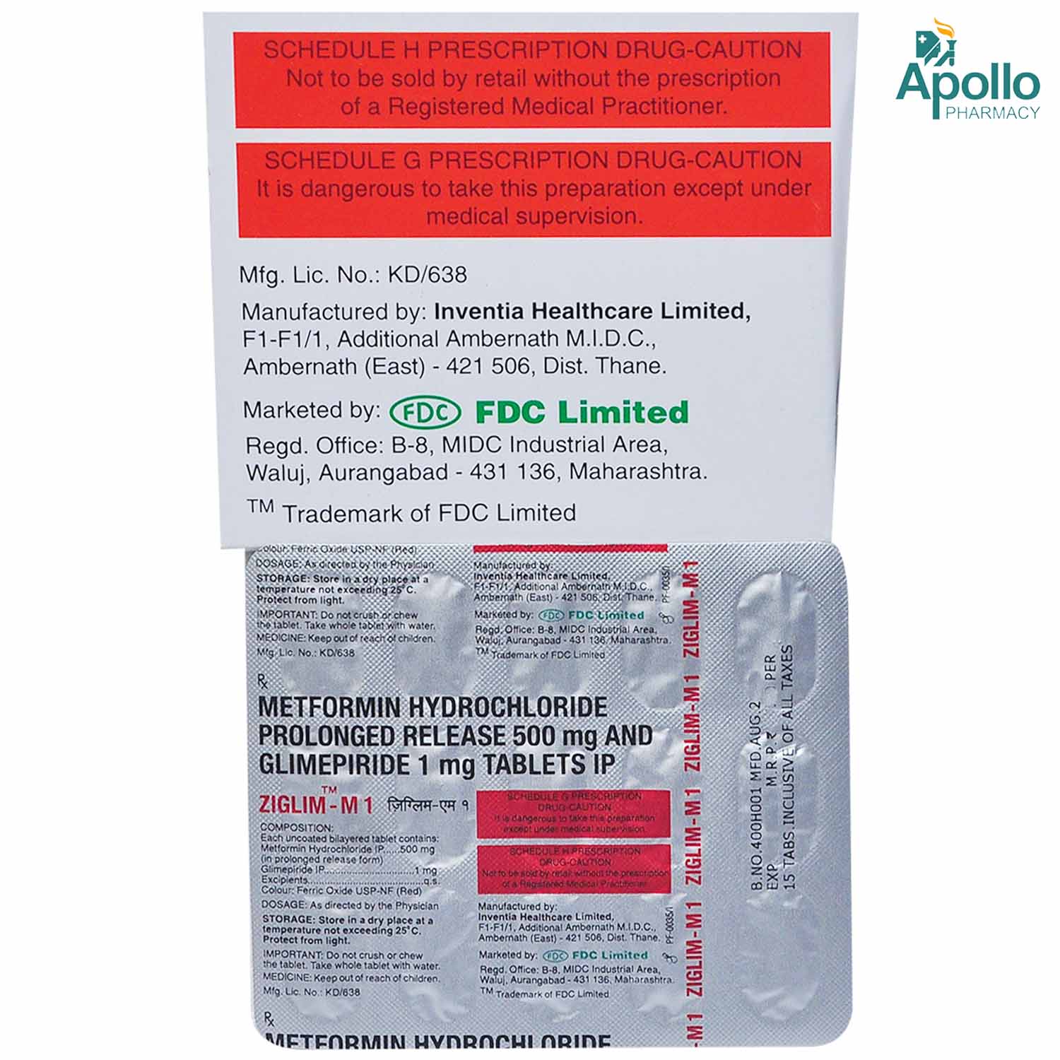 Ziglim M 1 Tablet 15's, Pack of 15 TABLETS Ziglim M 1 Tablet 15's, Pack of 15 TABLETS