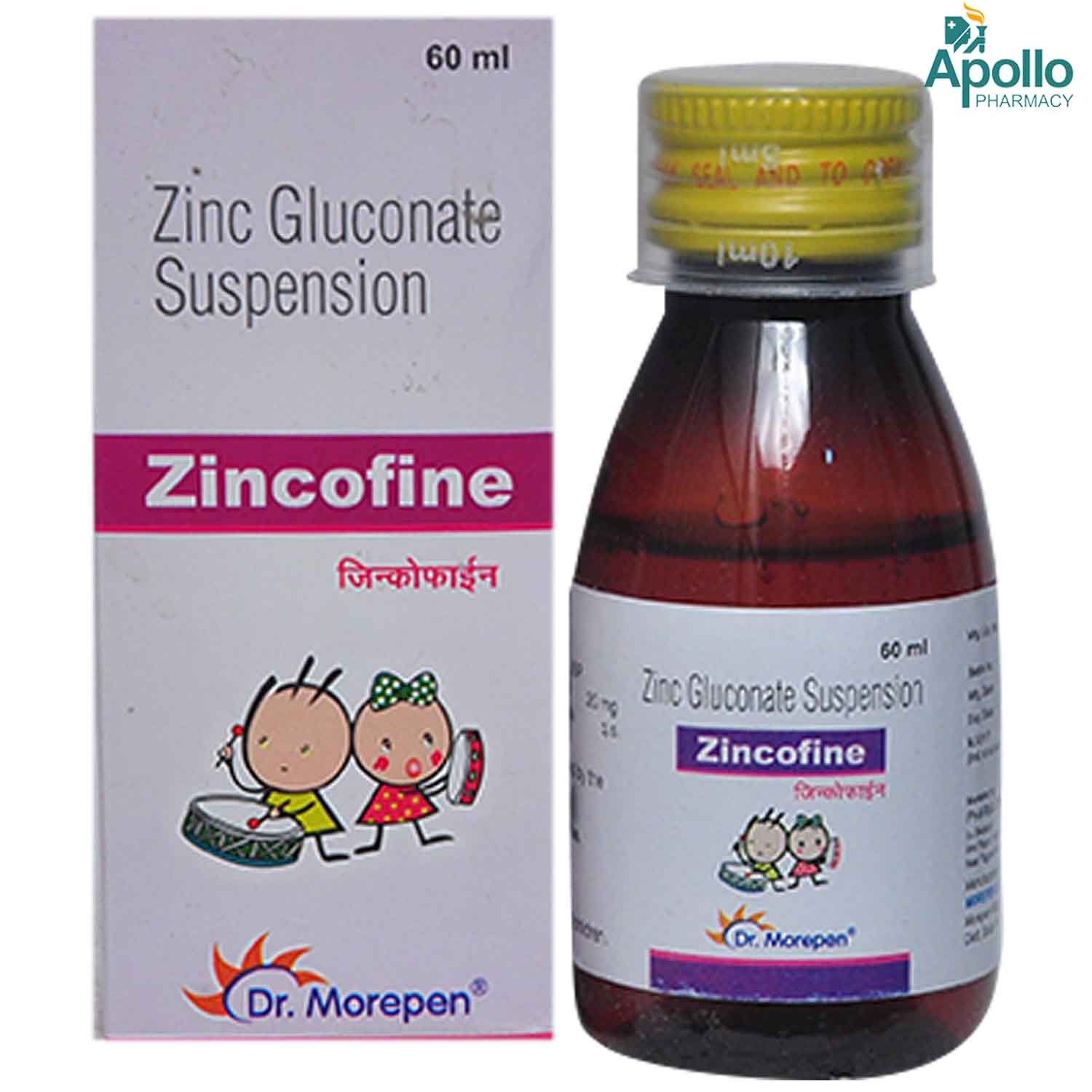 Zincofine Syrup 60 ml, Pack of 1 LIQUID Zincofine Syrup 60 ml, Pack of 1 LIQUID