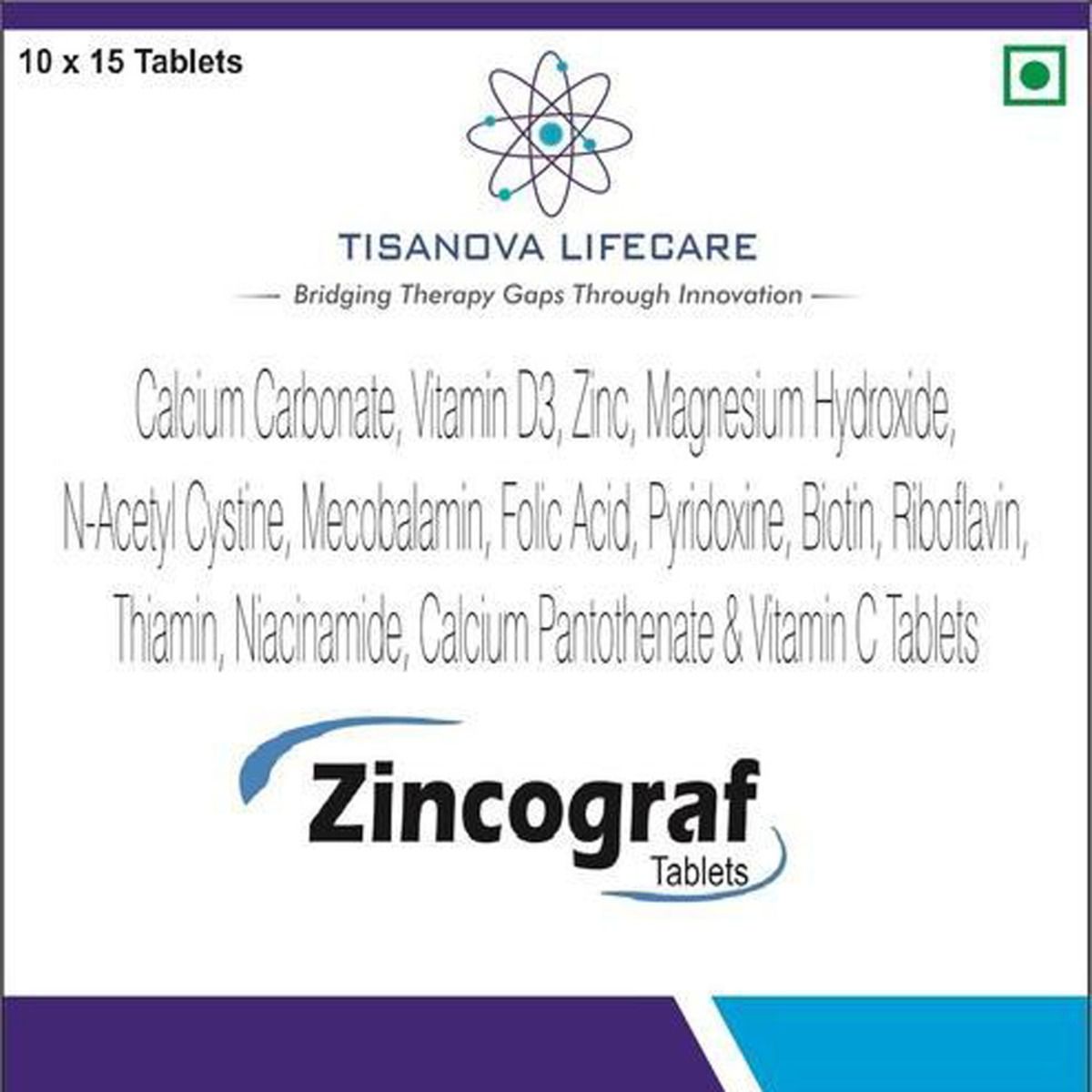 Zincograf Tablet 15's, Pack of 15 Zincograf Tablet 15's, Pack of 15