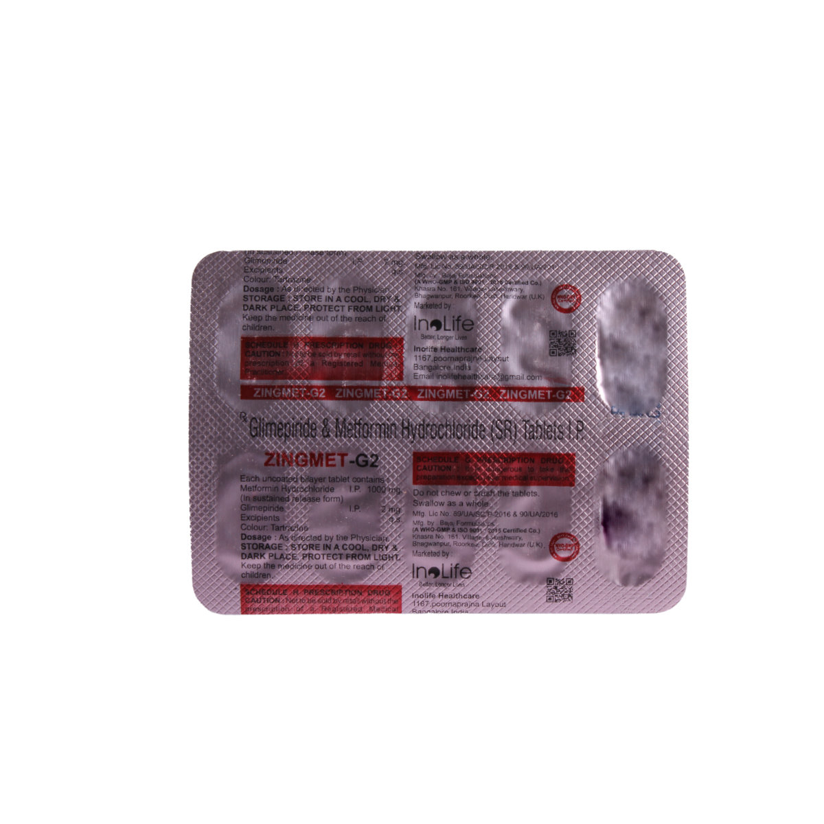 Zingmet-G2 Tablet 10's, Pack of 10 TABLETS Zingmet-G2 Tablet 10's, Pack of 10 TABLETS