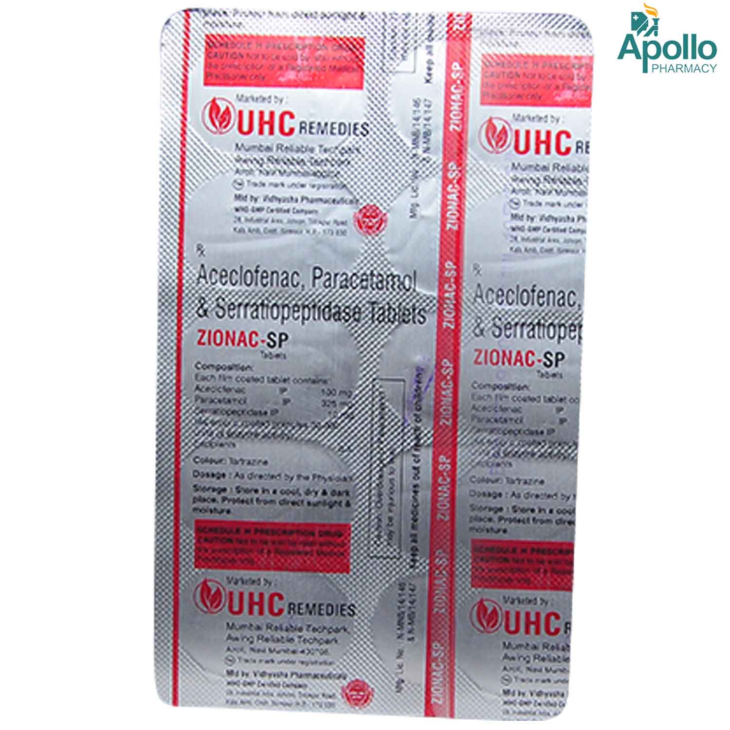 Zionac-Sp Tablet 10s, Pack of 10 TabletS Zionac-Sp Tablet 10s, Pack of 10 TabletS