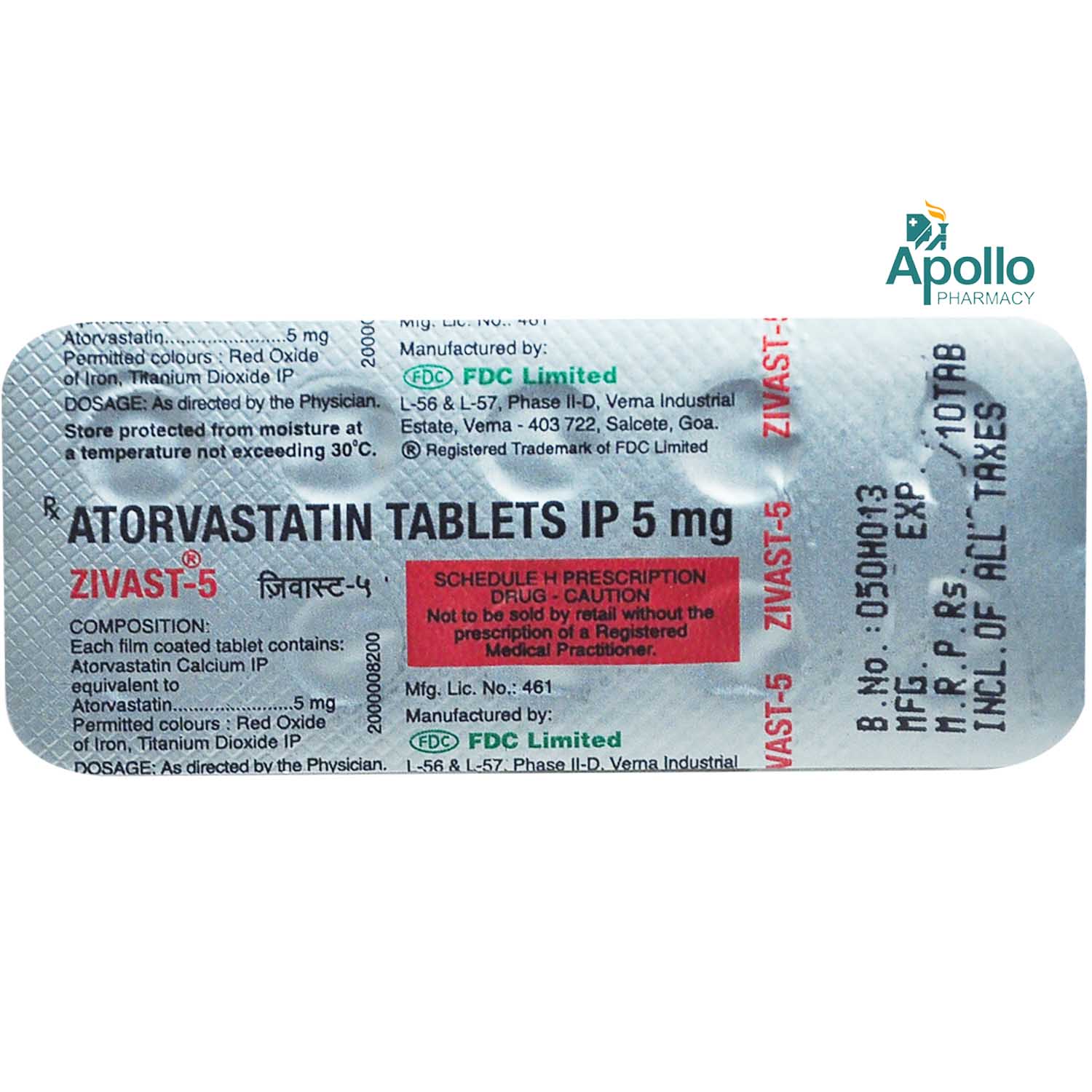 ZIVAS 5MG TABLET, Pack of 10 TABLETS ZIVAS 5MG TABLET, Pack of 10 TABLETS