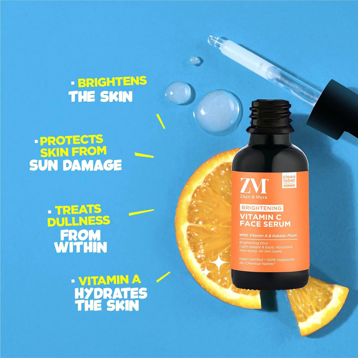 ZM Brightening Vitamin C Face Serum 30 ml | Skin Brightening Serum | Removes Dullness | For Radiant Glow | For All Skin Type, Pack of 1 ZM Brightening Vitamin C Face Serum 30 ml | Skin Brightening Serum | Removes Dullness | For Radiant Glow | For All Skin Type, Pack of 1