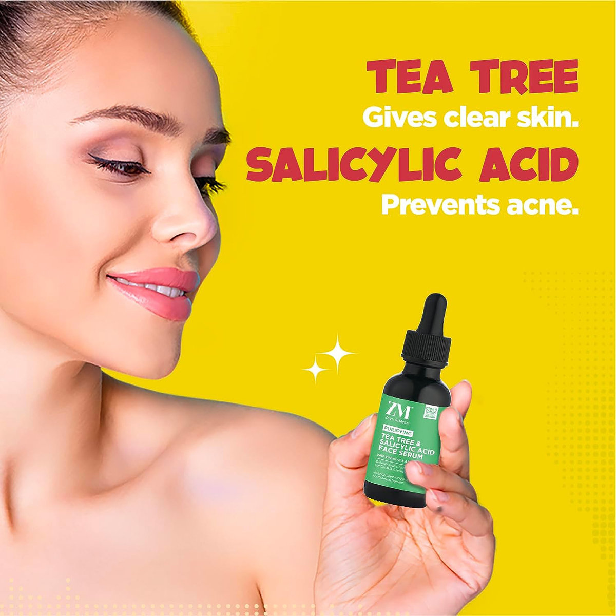 ZM Purifying Tea Tree & Salicylic Acid Face Serum 30 ml | With Vitamin E & Aloe Extract | Skin Purification Serum | For Healthy Glowing Skin | Non Sticky Formula | For All Skin Type, Pack of 1 ZM Purifying Tea Tree & Salicylic Acid Face Serum 30 ml | With Vitamin E & Aloe Extract | Skin Purification Serum | For Healthy Glowing Skin | Non Sticky Formula | For All Skin Type, Pack of 1