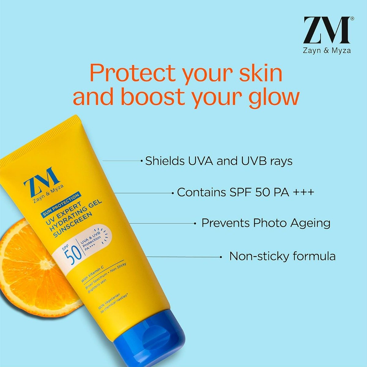 ZM UV Expert Hydrating Gel Sunscreen SPF 50 PA+++ with Vitamin C, 100 gm, Pack of 1 ZM UV Expert Hydrating Gel Sunscreen SPF 50 PA+++ with Vitamin C, 100 gm, Pack of 1