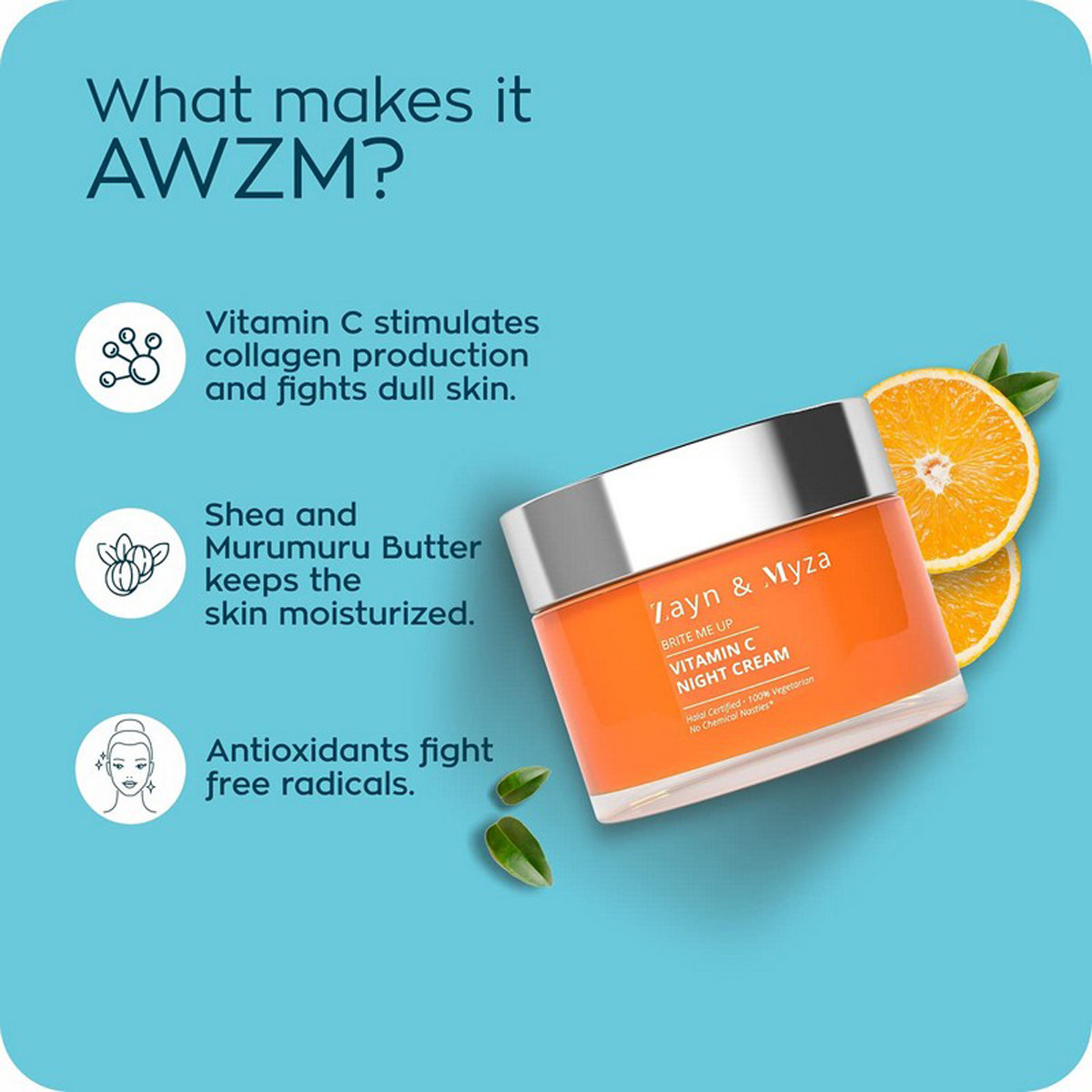 ZM Vitamin C Night Cream 50 gm | With Shea Butter & Murumuru Butter | Skin Rejuvenating Cream | Non Sticky | For All Skin Type, Pack of 1 ZM Vitamin C Night Cream 50 gm | With Shea Butter & Murumuru Butter | Skin Rejuvenating Cream | Non Sticky | For All Skin Type, Pack of 1