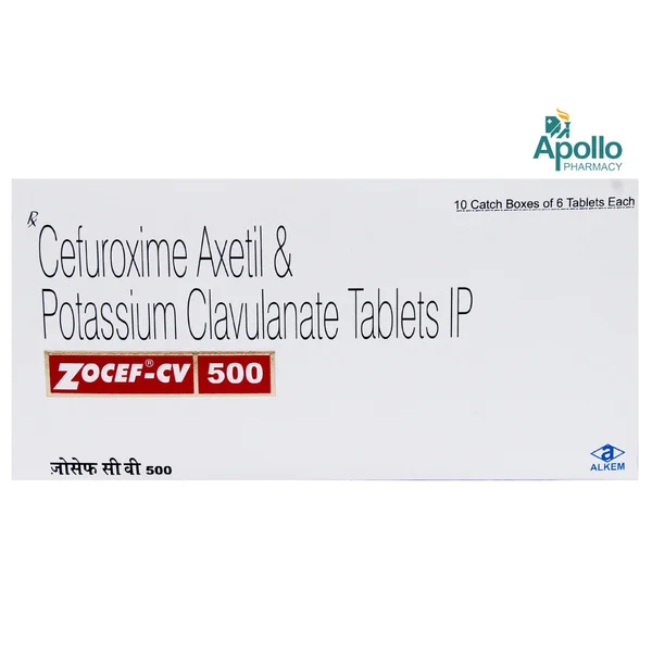 Zocef CV 500 Tablet 6's, Pack of 6 TABLETS