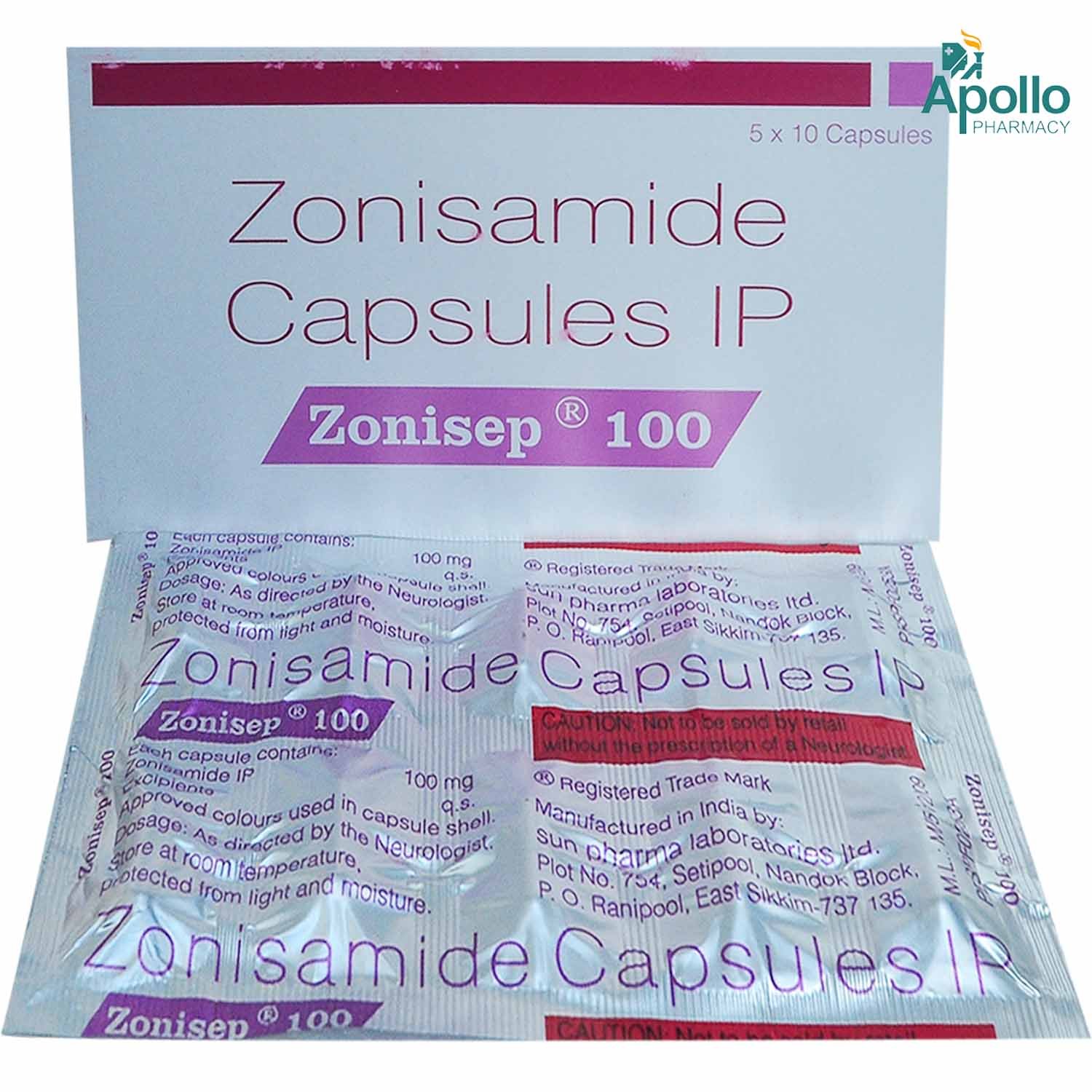 Zonisep 100 Capsule 10's, Pack of 10 CapsuleS Zonisep 100 Capsule 10's, Pack of 10 CapsuleS