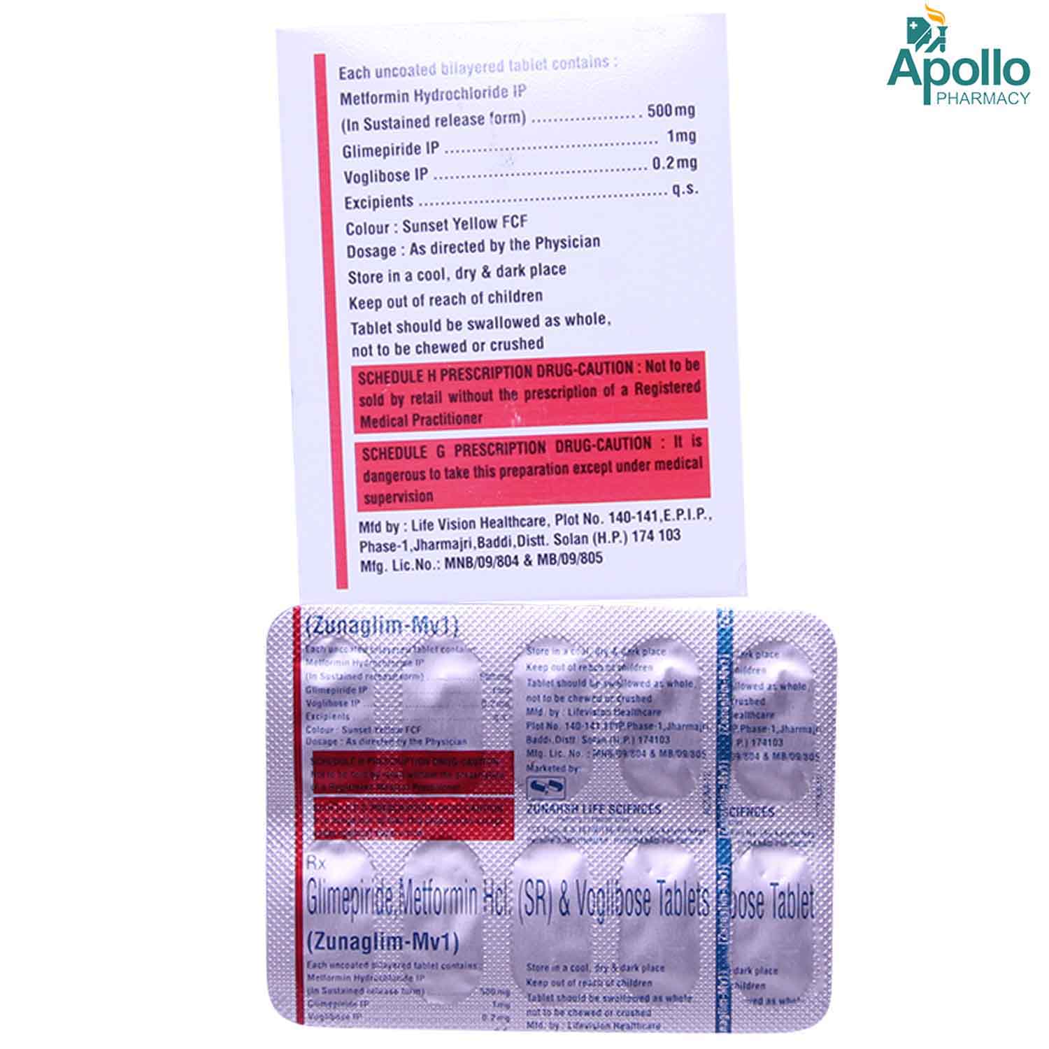 Zunaglim MV 1 Tablet 10's, Pack of 10 TabletS Zunaglim MV 1 Tablet 10's, Pack of 10 TabletS