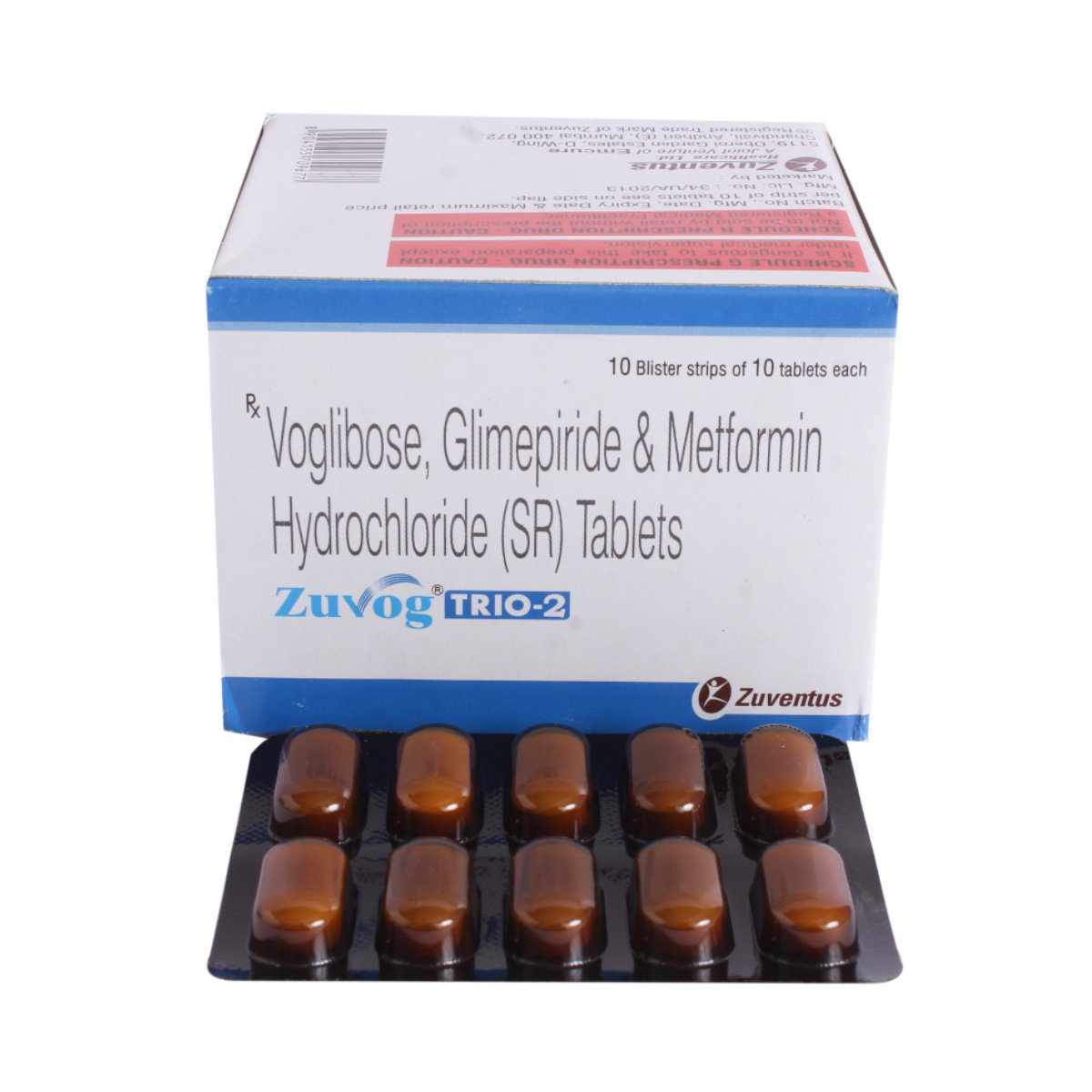 Zuvog Trio-2mg Tablet 10s, Pack of 10 TABLETS Zuvog Trio-2mg Tablet 10s, Pack of 10 TABLETS