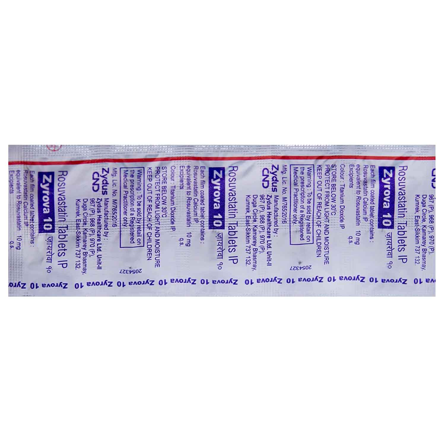 Zyrova 10 Tablet 10's, Pack of 10 TABLETS Zyrova 10 Tablet 10's, Pack of 10 TABLETS