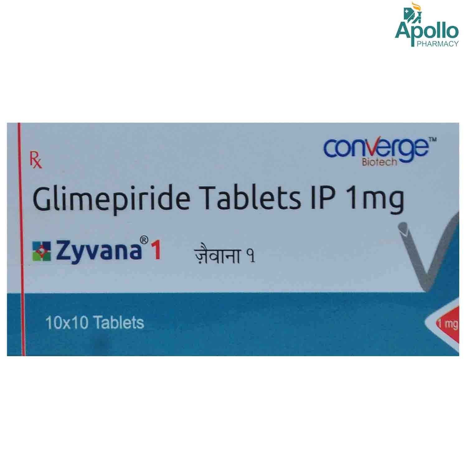 Buy ZYVANA 1MG TABLET 10'S Online